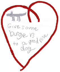 Give some burgers to a good nice dog